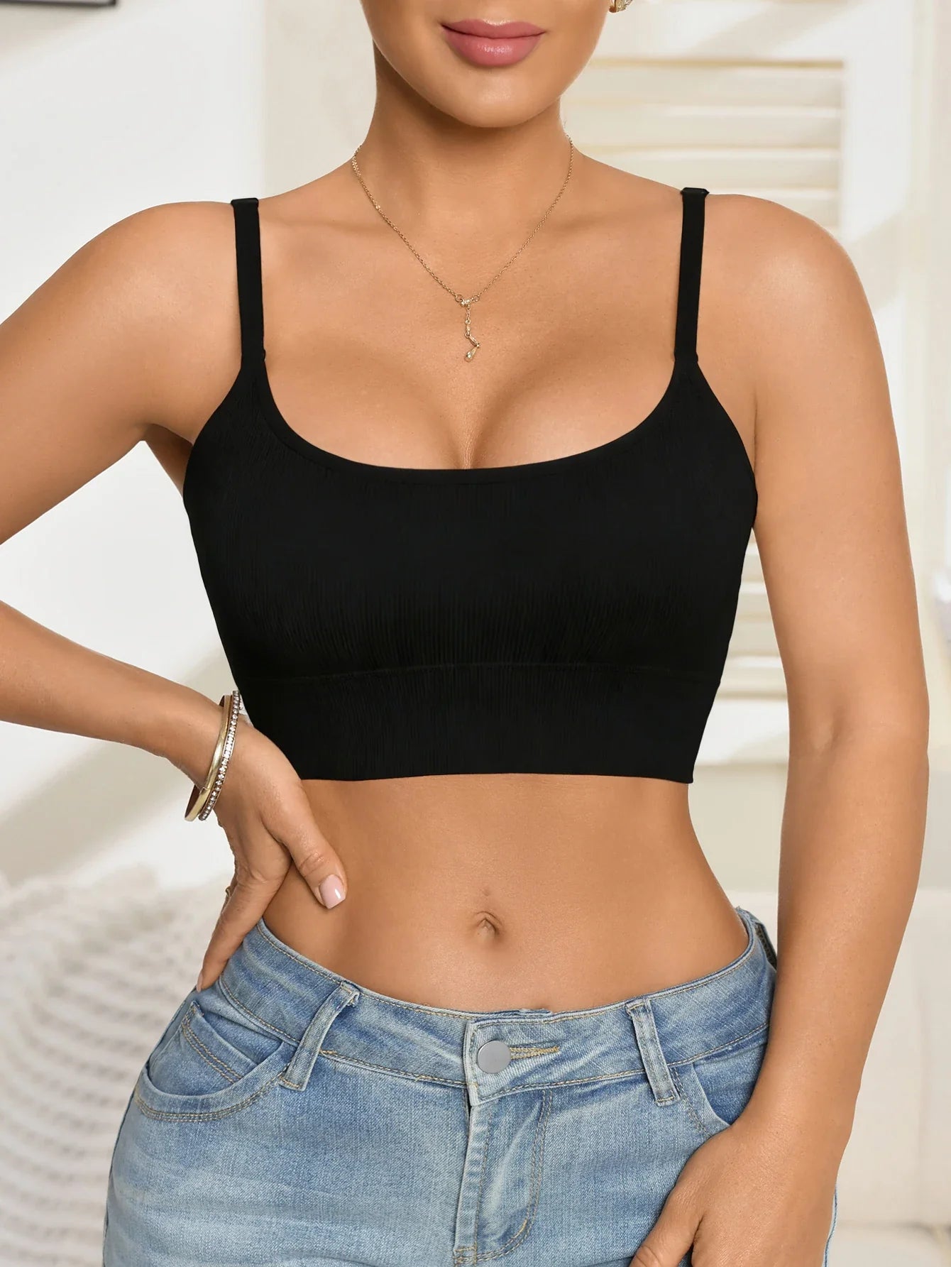 Women’s Padded Cropped Camisole – product view 11