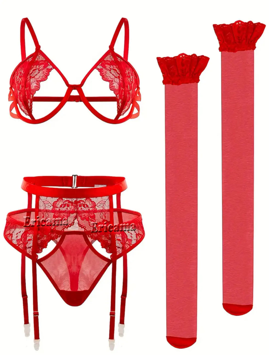 Lace Garter Lingerie Set with Choker