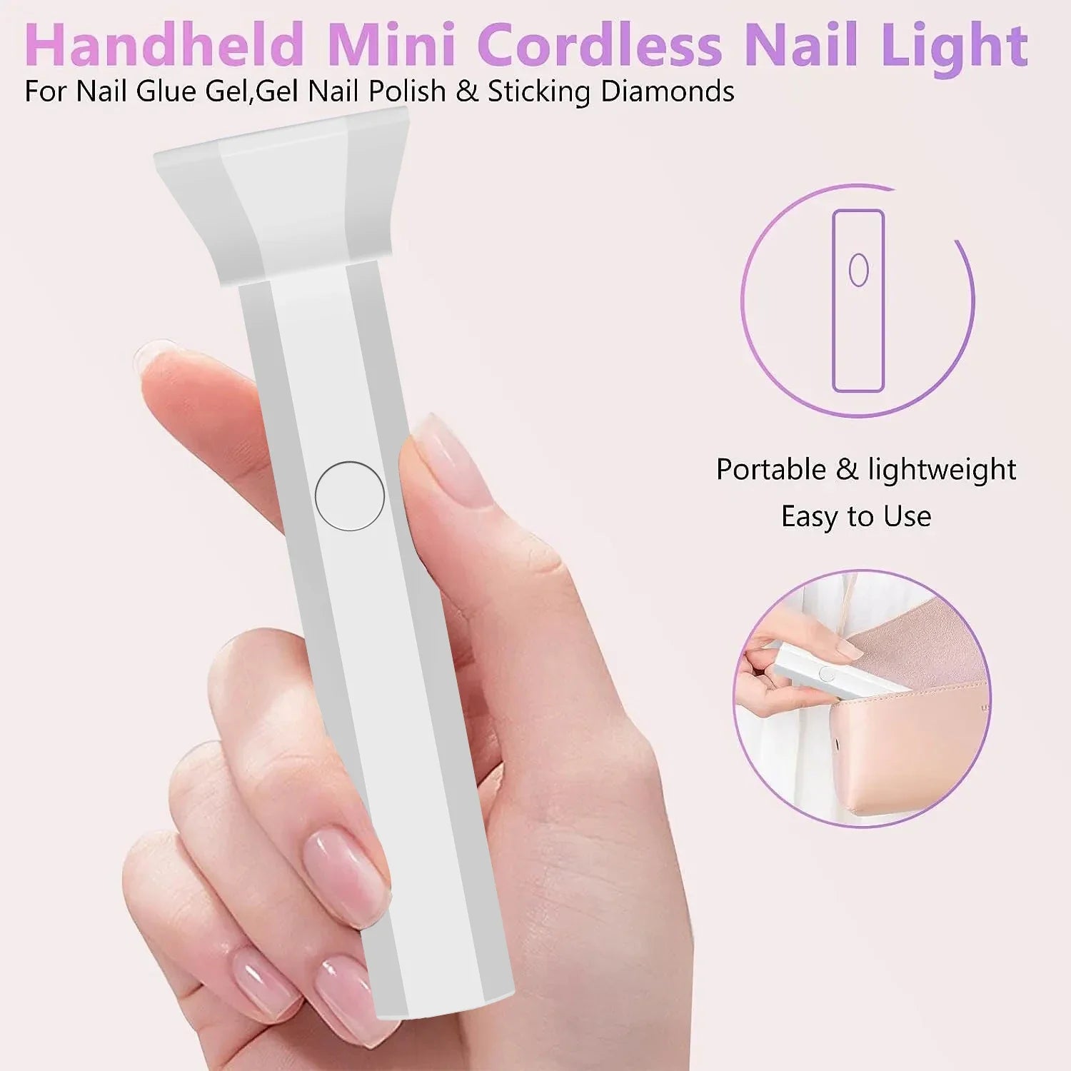 YIKOOLIN Rechargeable Handheld UV Nail Lamp