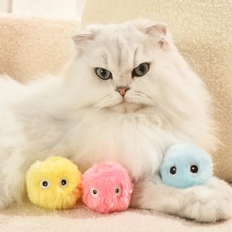 Interactive Plush Cat Toy Ball