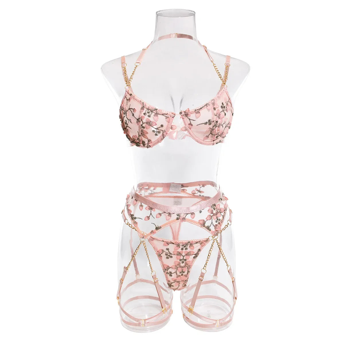 Floral Embroidered 2-Piece Lingerie Set