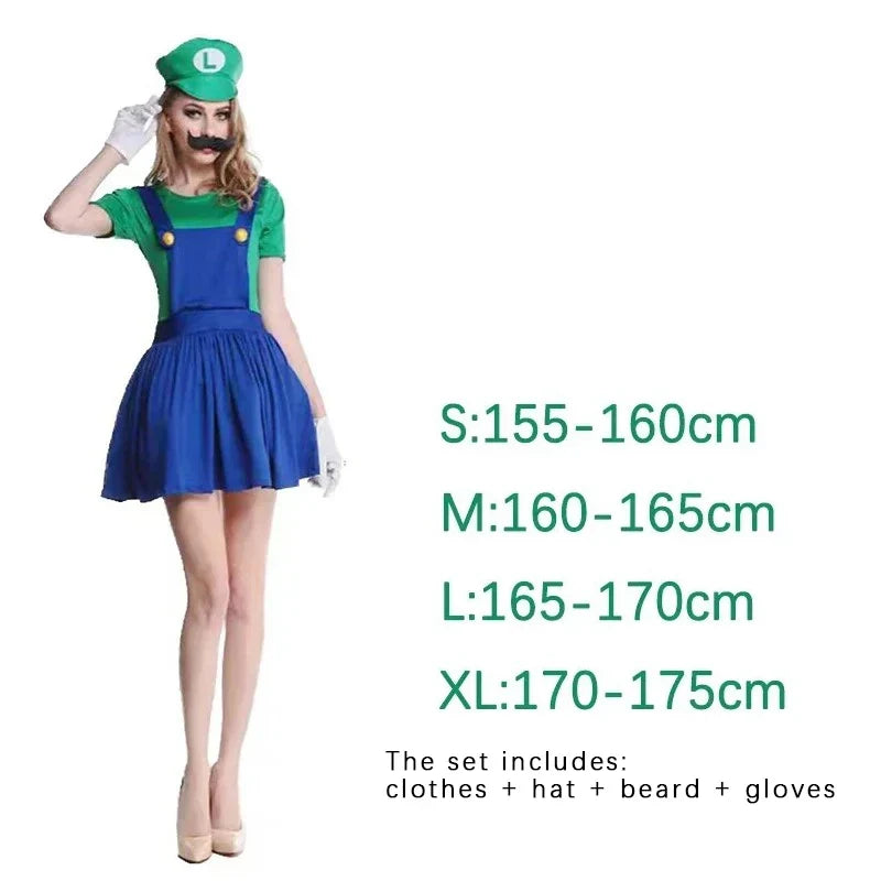 Adult Luigi Cosplay Costume Set