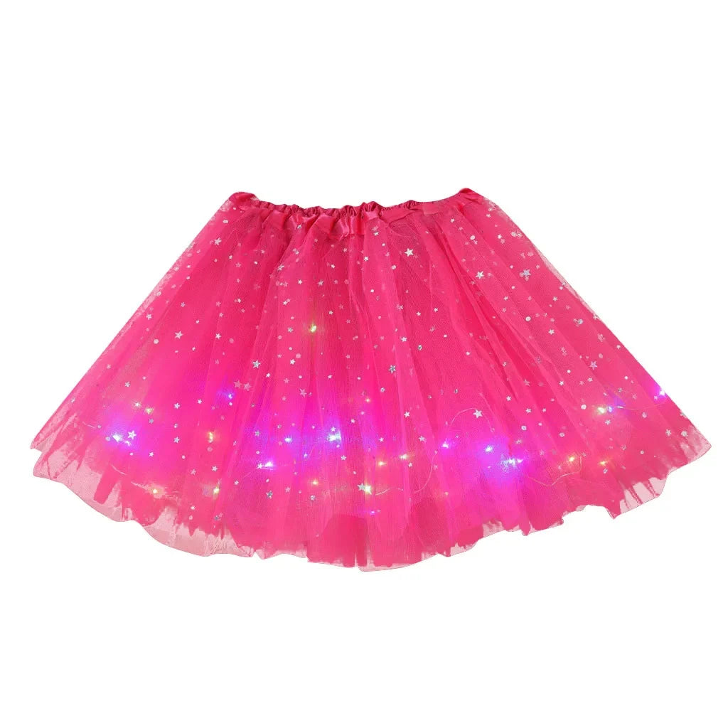 LED Star Tulle Tutu Skirt for Women