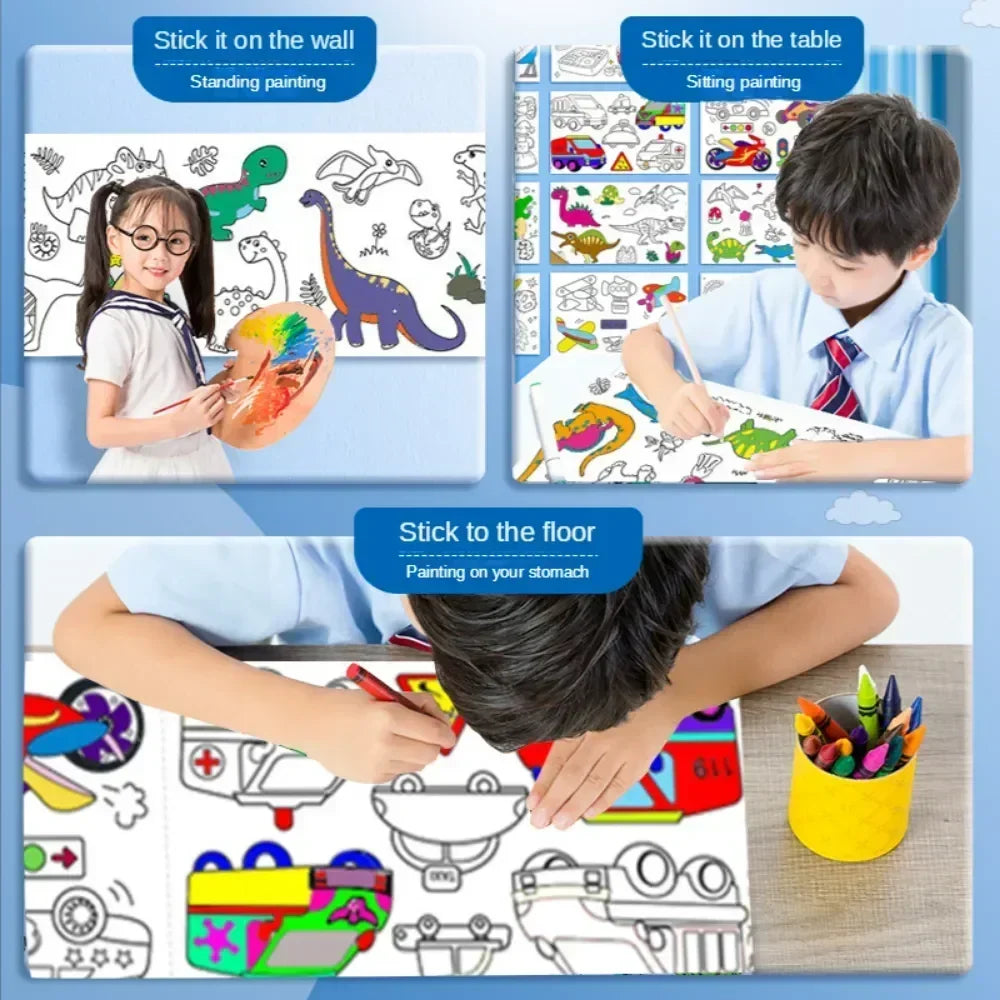 Kids Reusable Drawing Roll – 3 m Coloring Paper