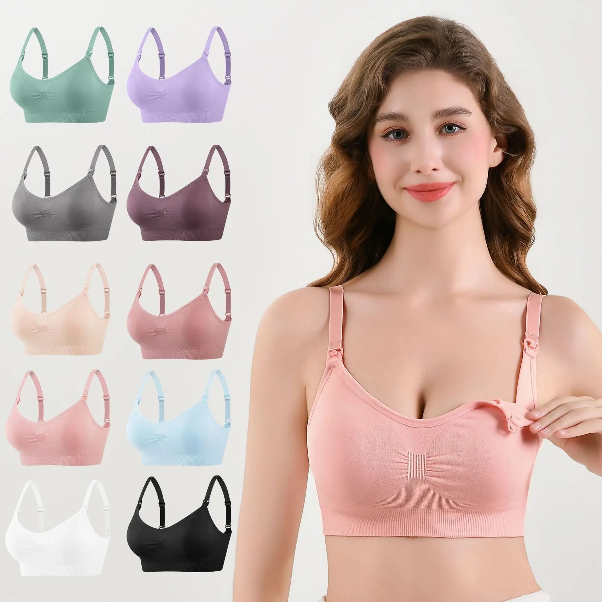Plus-Size Wire-Free Front-Buckle Nursing Bra