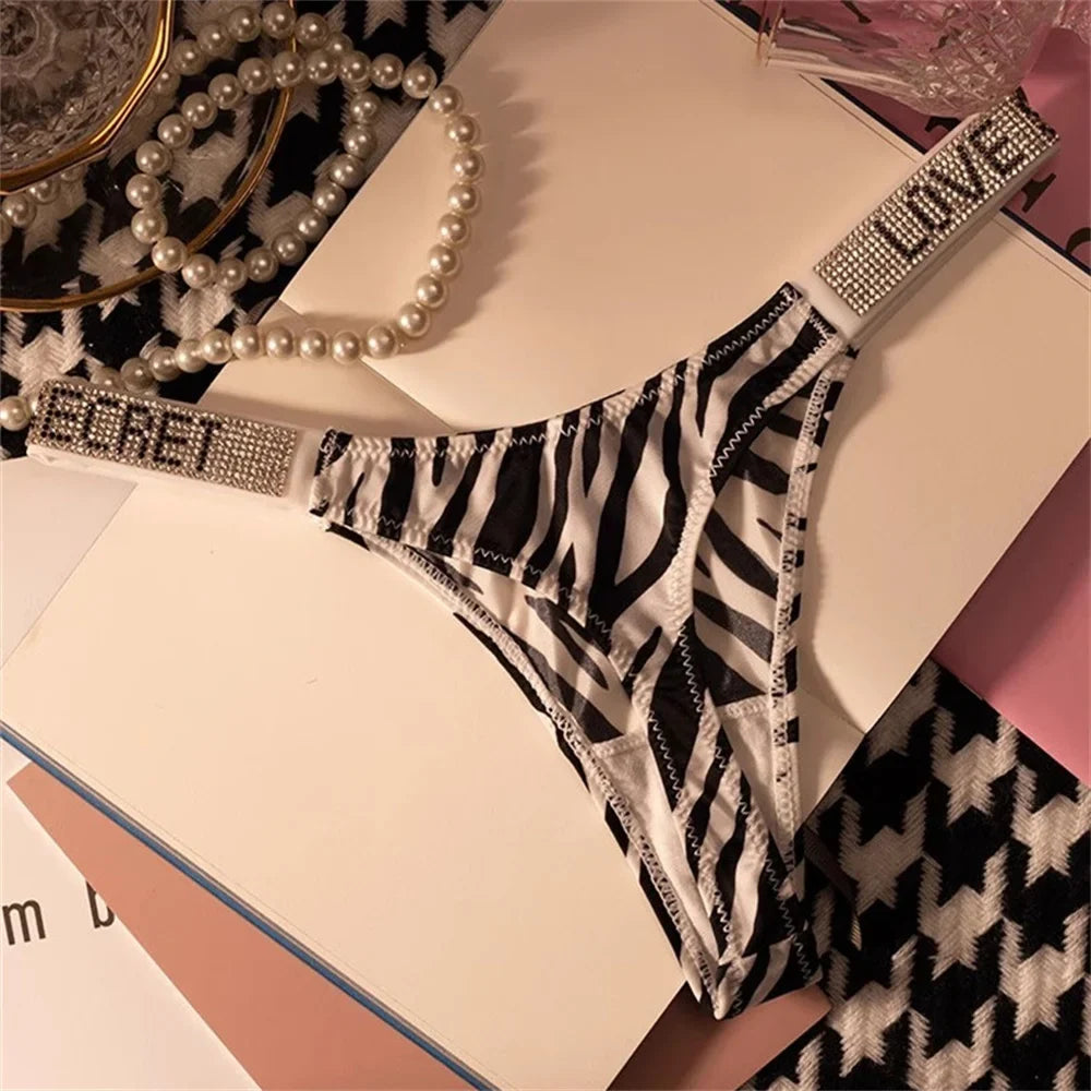 Rhinestone Thong Women's Seamless Low Rise G String
