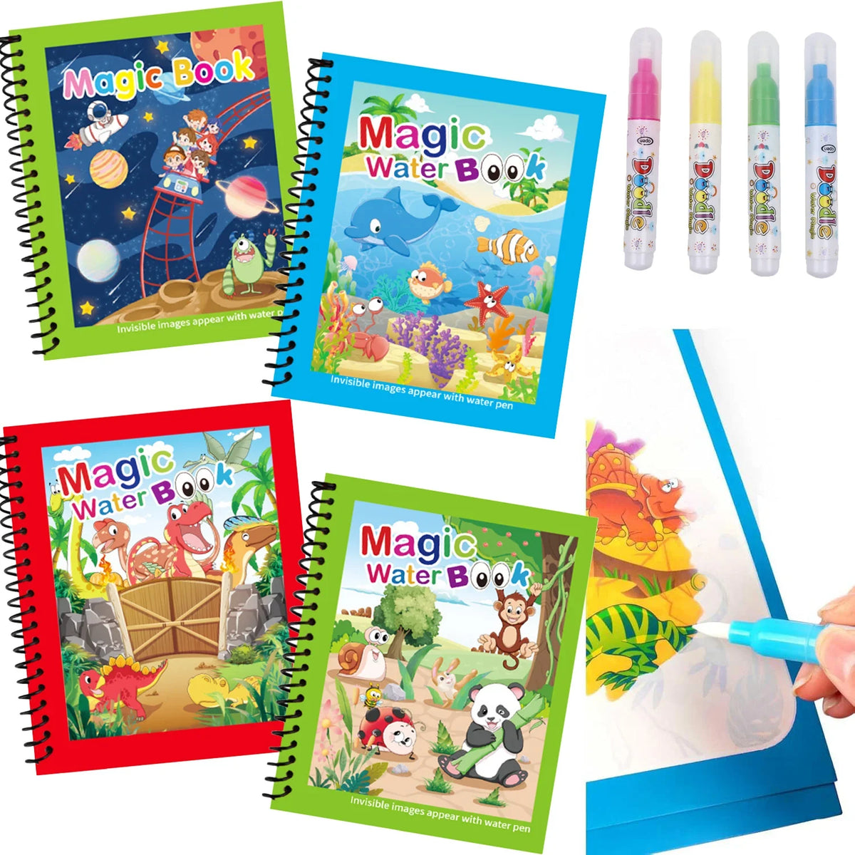 Reusable Animal Water Drawing Book for Kids