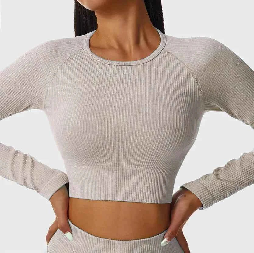 Women’s Long-Sleeve Crop Gym & Yoga Top