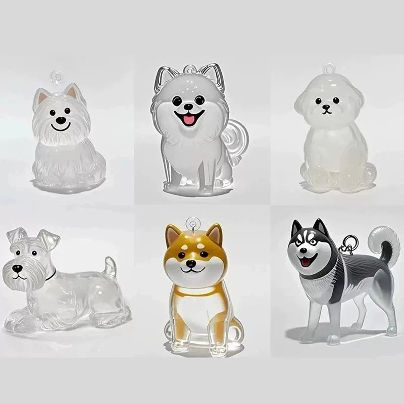Clear Pet Hair Memorial Capsule Keychain
