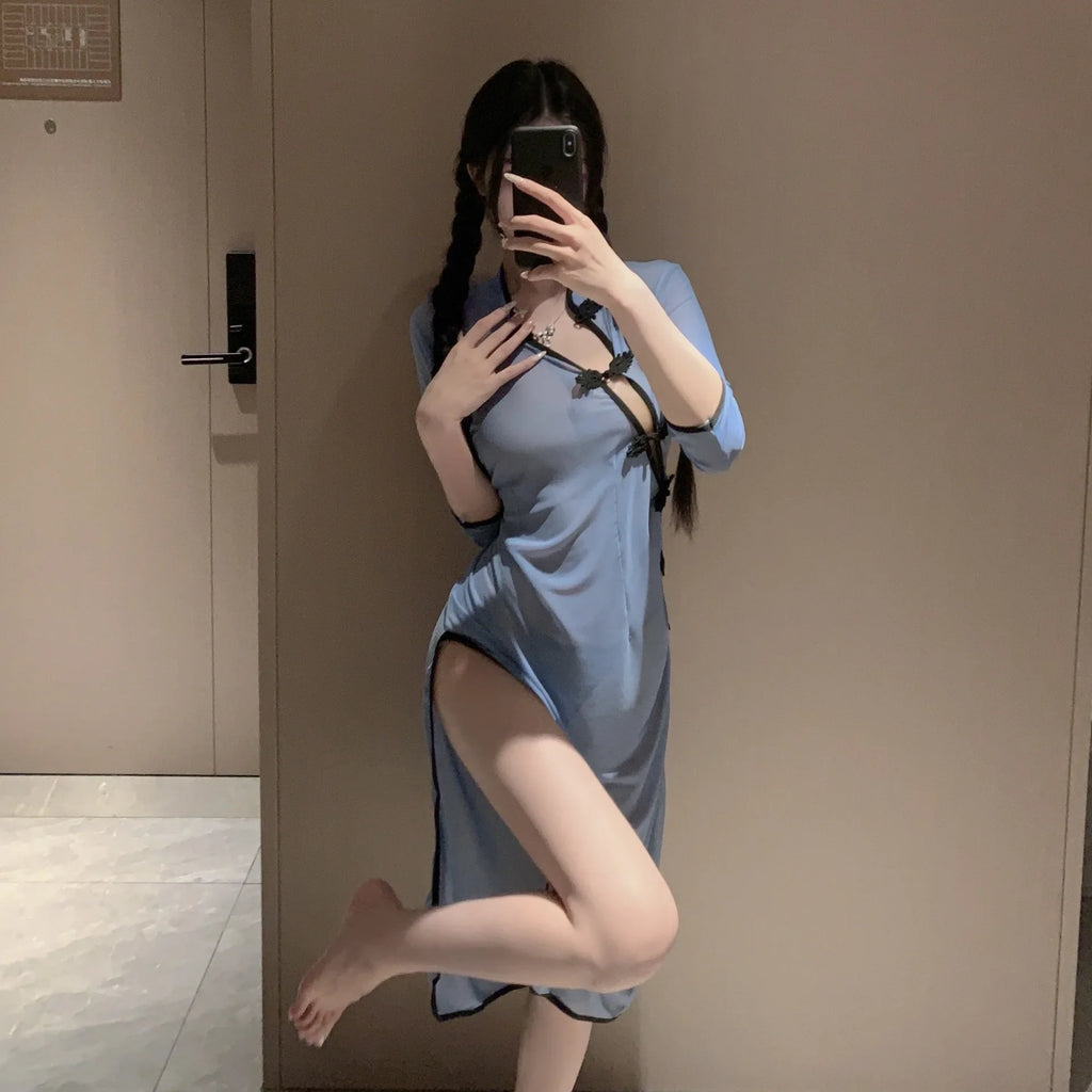 Cheongsam-Inspired Lingerie Set