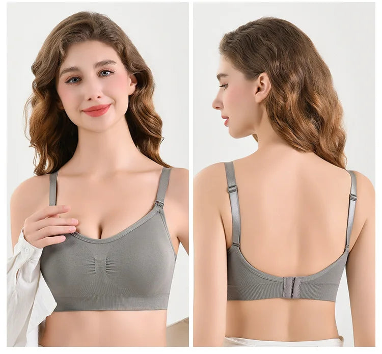 Plus-Size Wire-Free Front-Buckle Nursing Bra