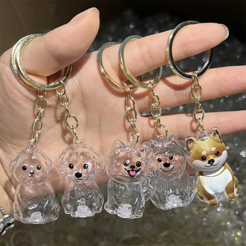 Clear Pet Fur Display Capsule Keychain