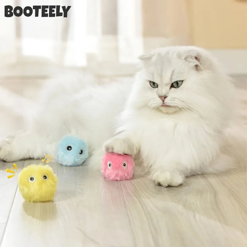 Interactive Plush Cat Toy Ball