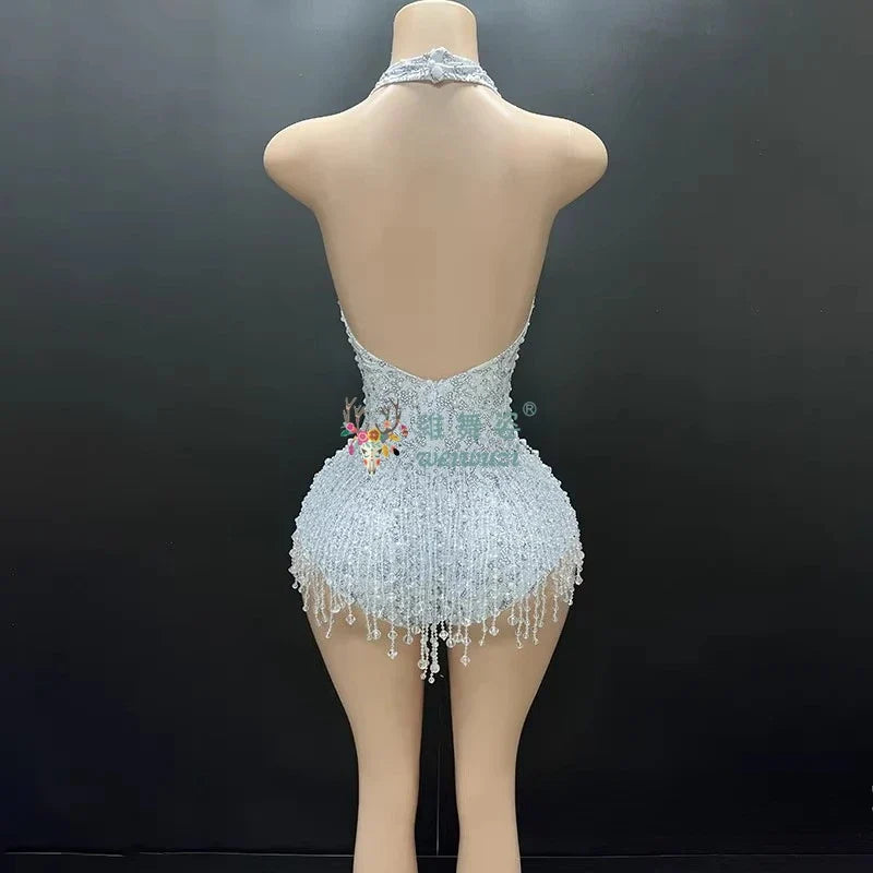 Stardust Rhinestone Tassel Dance Dress