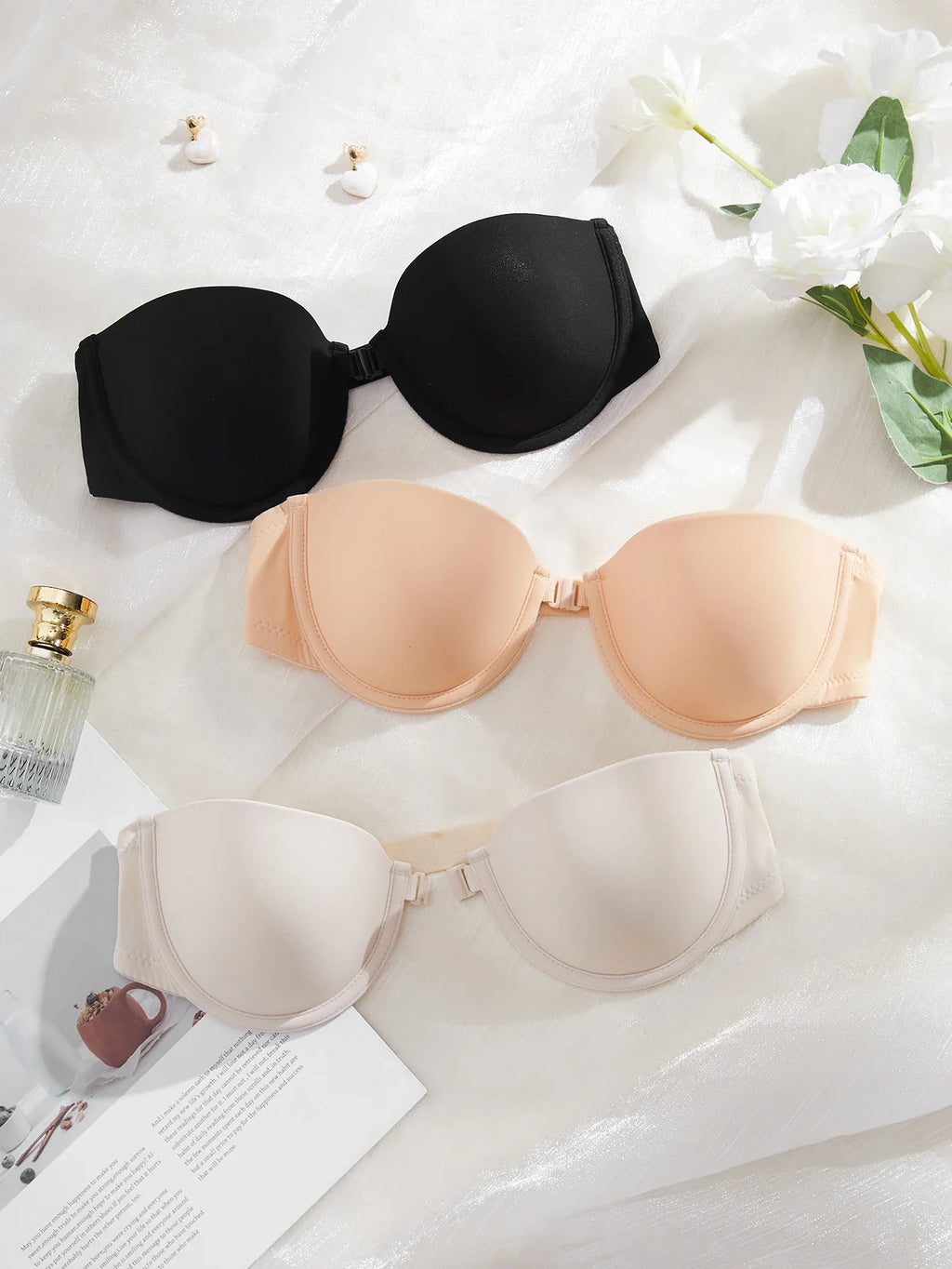 3-Piece Seamless Strapless Bra Set