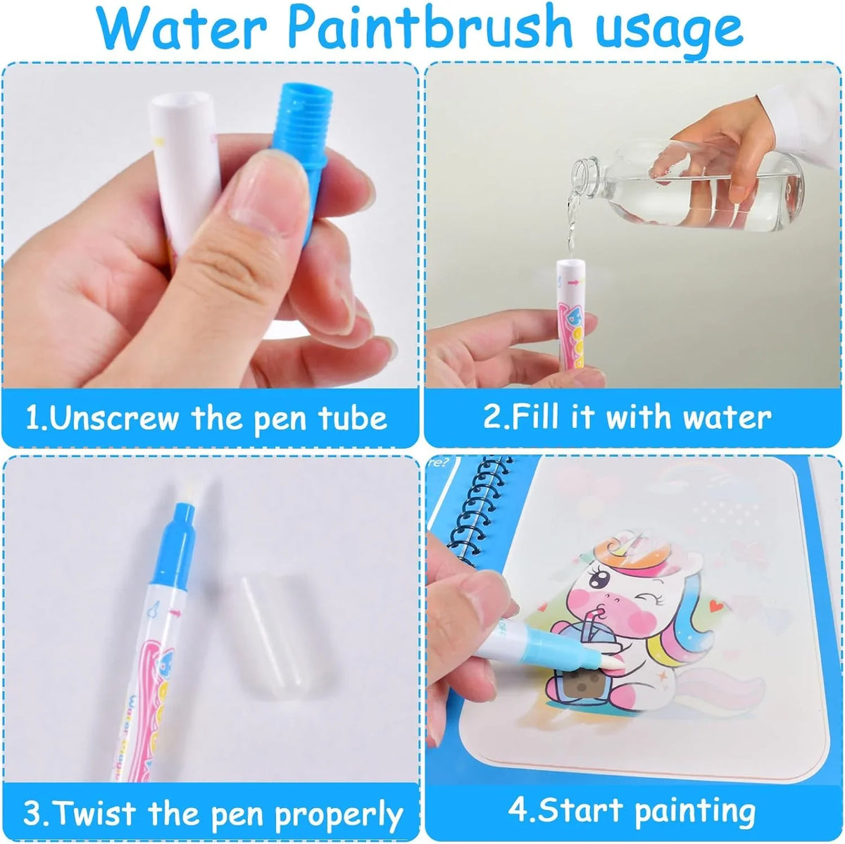 Reusable Animal Water Drawing Book for Kids