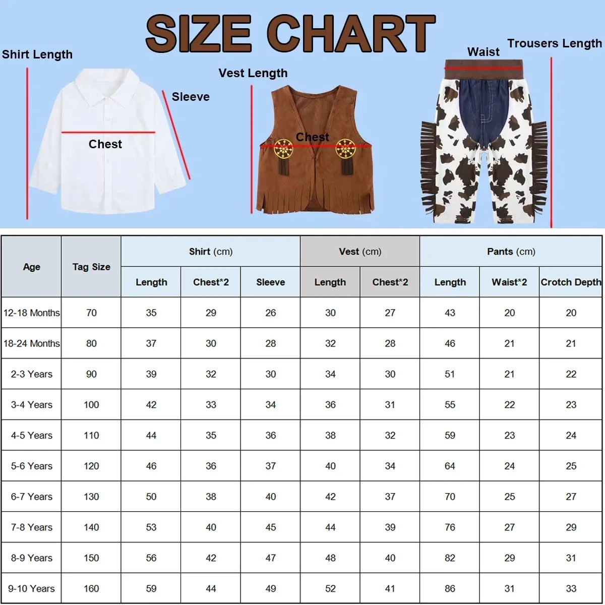 Kids Western Cowboy Costume Set – product view 7
