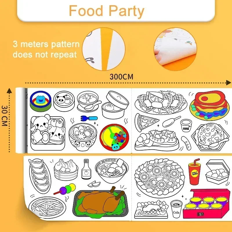 Kids Reusable Drawing Roll – 3 m Coloring Paper