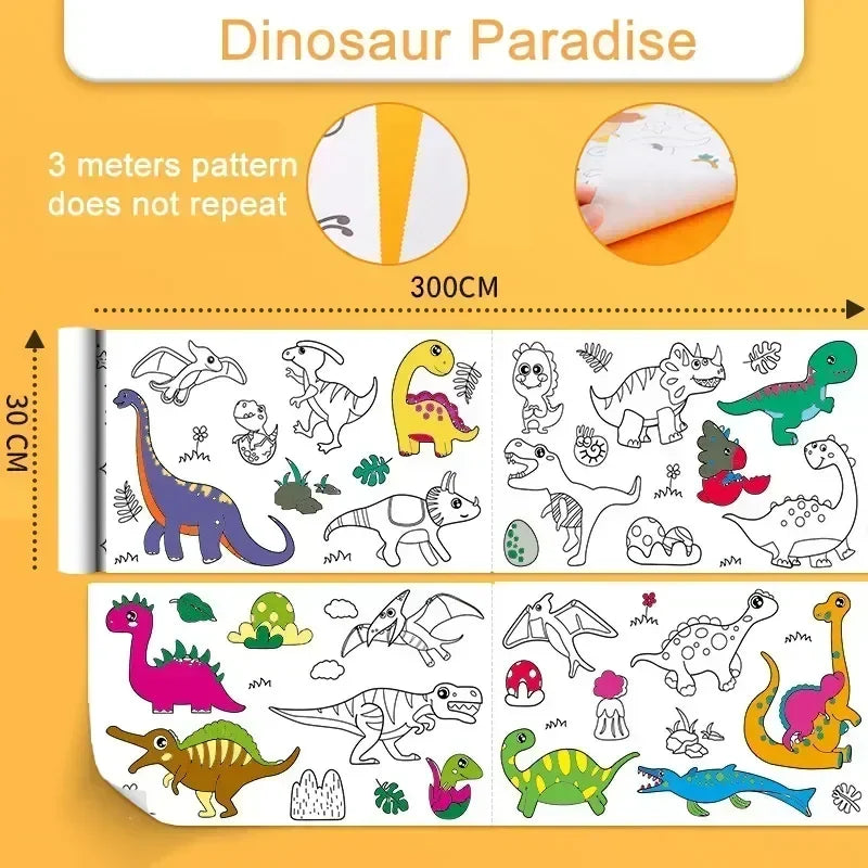 Kids Reusable Drawing Roll – 3 m Coloring Paper