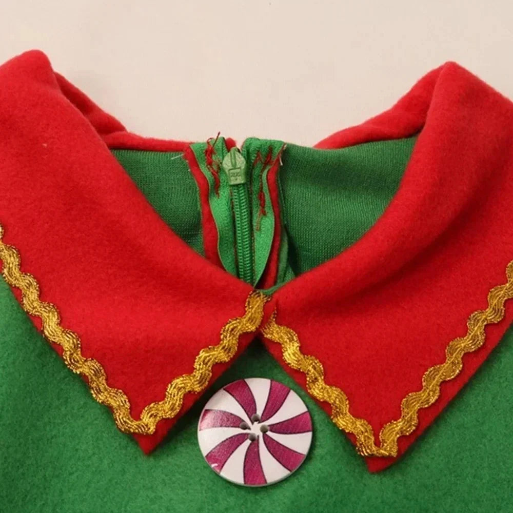 Kids Christmas Elf Costume Set