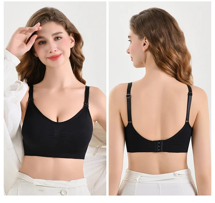 Plus-Size Wire-Free Front-Buckle Nursing Bra