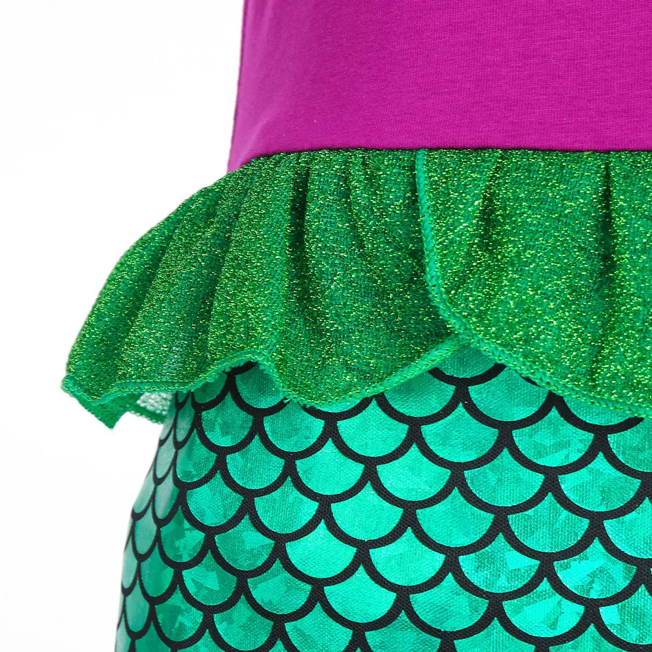 Kids Ariel Mermaid Princess Costume Dress