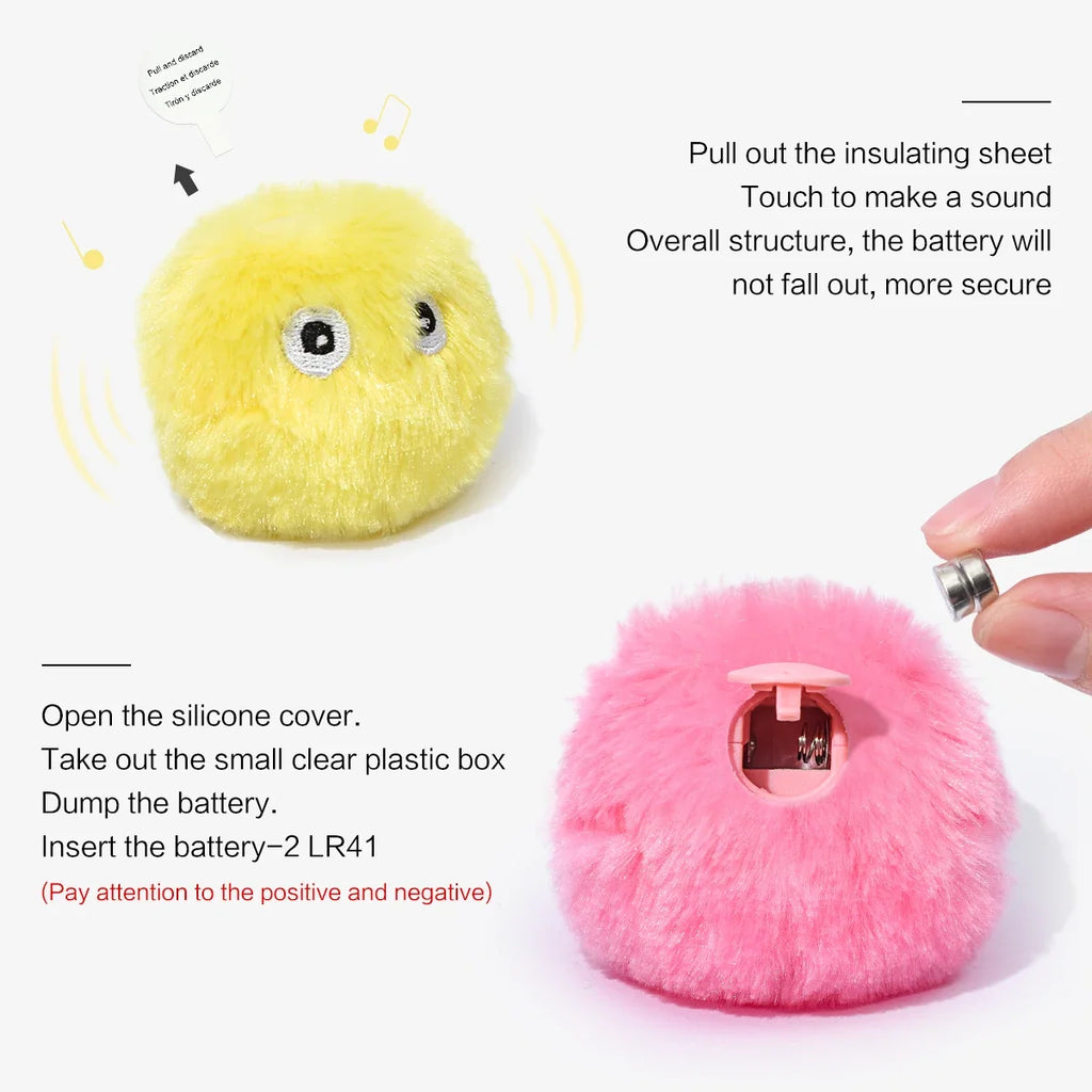 Interactive Plush Cat Toy Ball