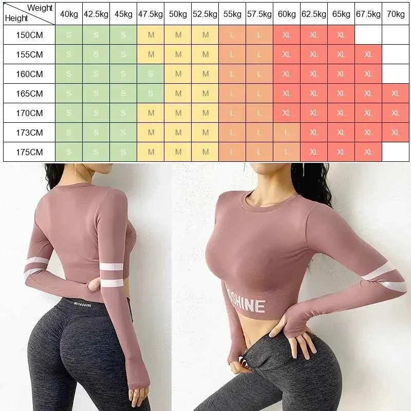 Women’s Long-Sleeve Crop Gym & Yoga Top