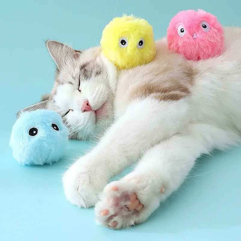 Interactive Plush Cat Toy Ball