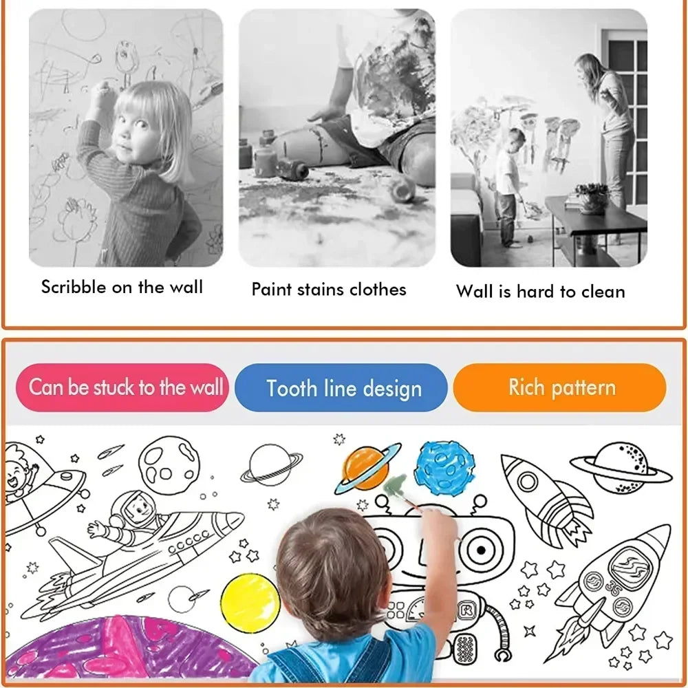 Kids Reusable Drawing Roll – 3 m Coloring Paper