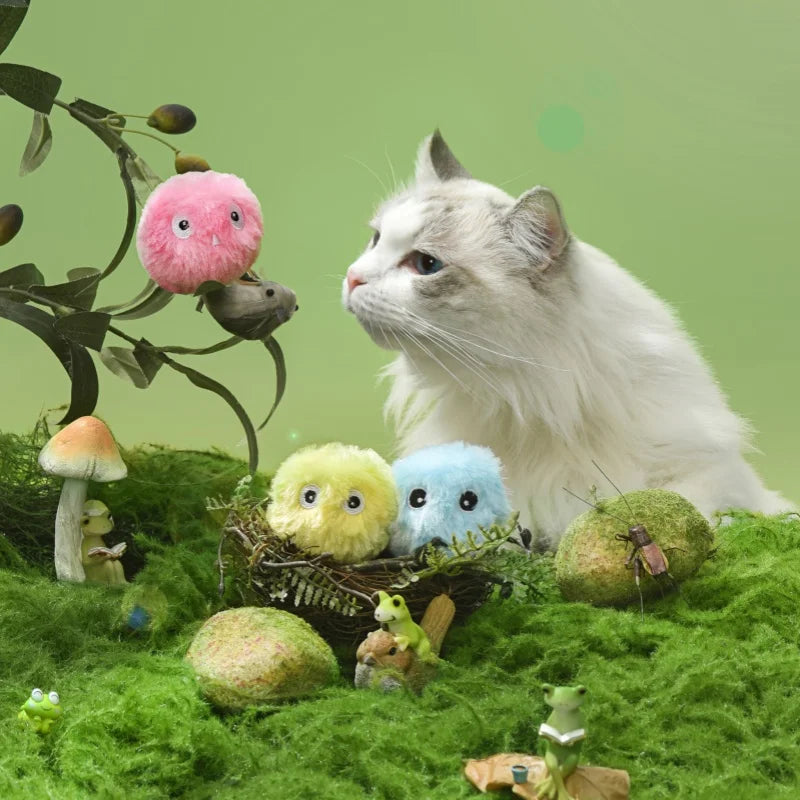 Interactive Plush Cat Toy Ball