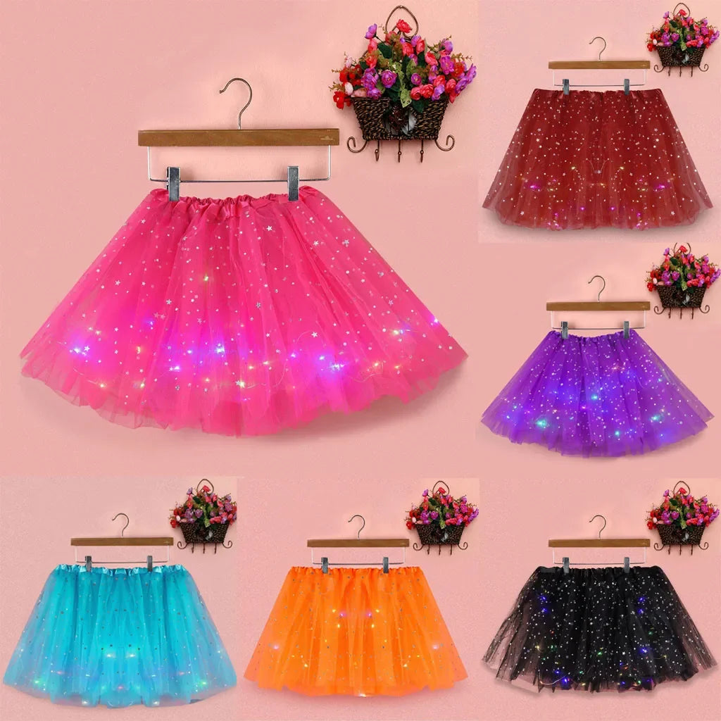 LED Star Tulle Tutu Skirt for Women
