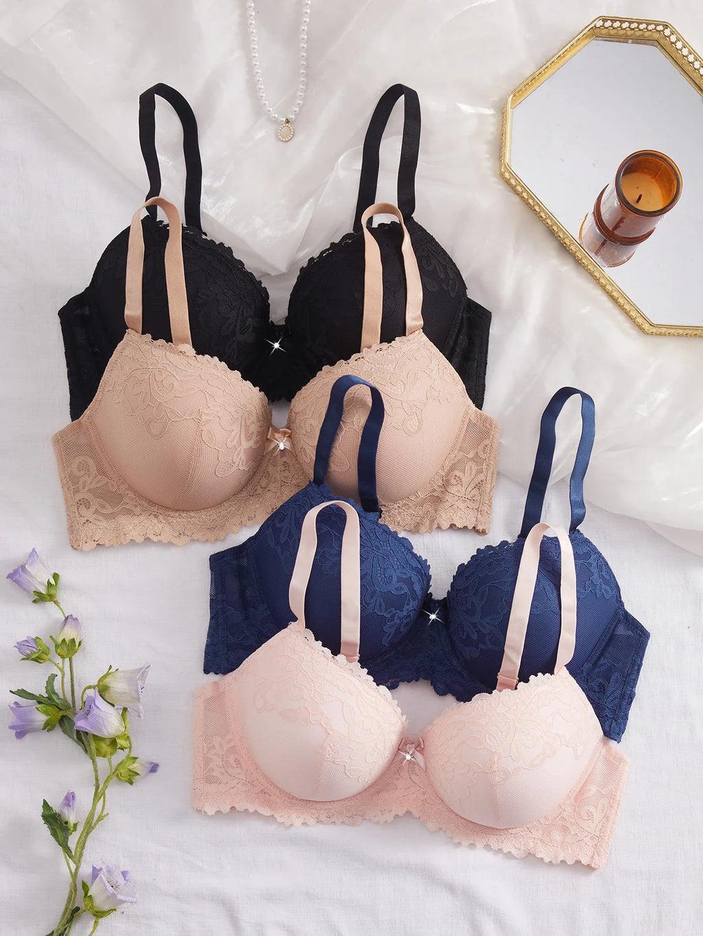 4-Piece Plus-Size Lace Bra Set