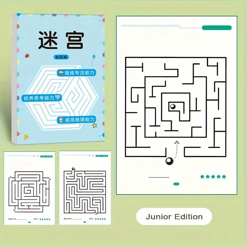 Kids Maze Activity Book – 3 Difficulty Levels