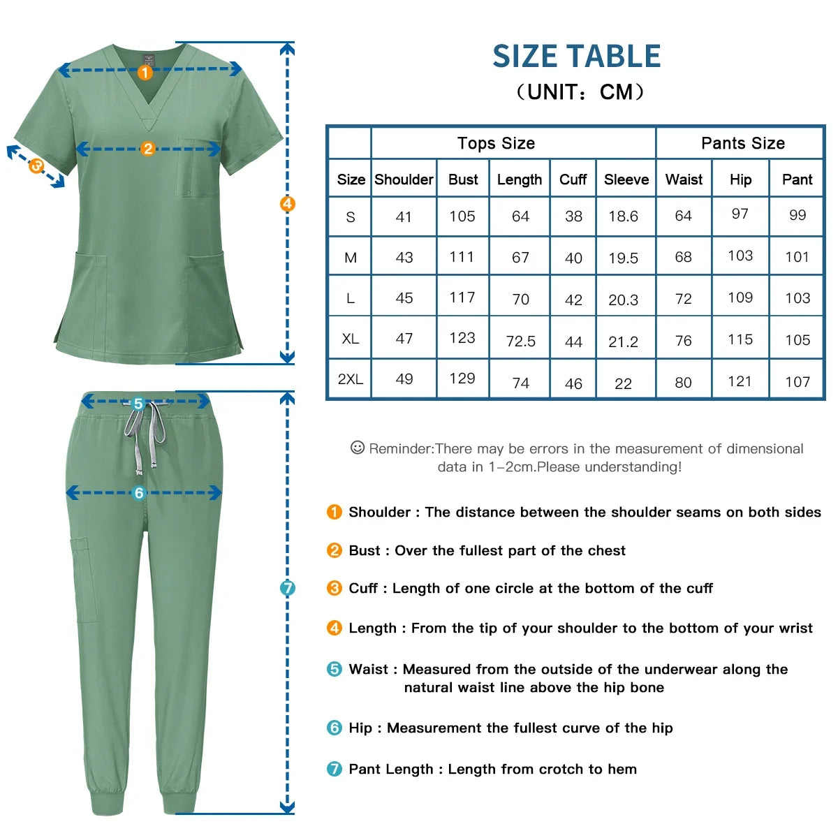 Unisex Breathable Jogger Scrub Set