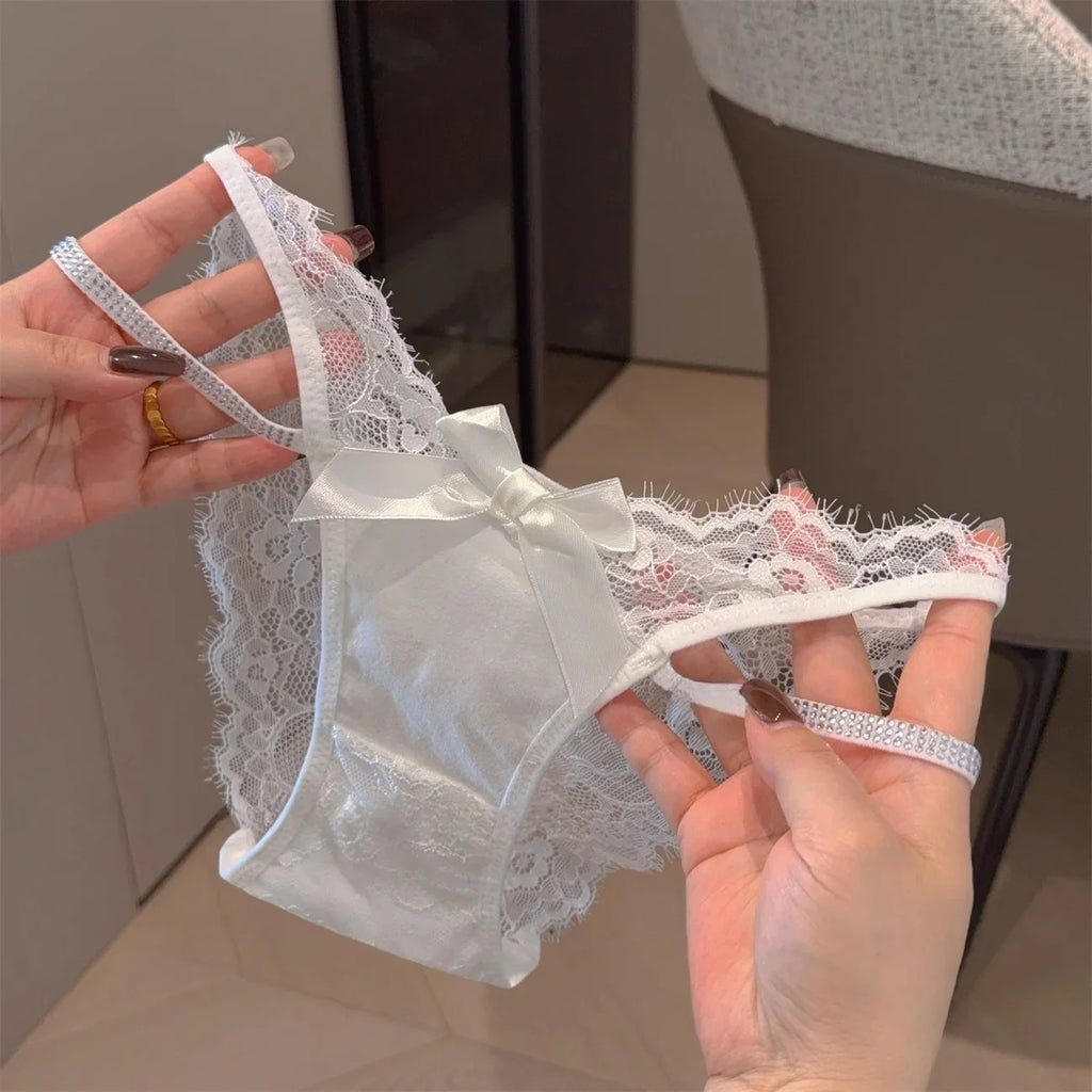 Rhinestone Lace Thong