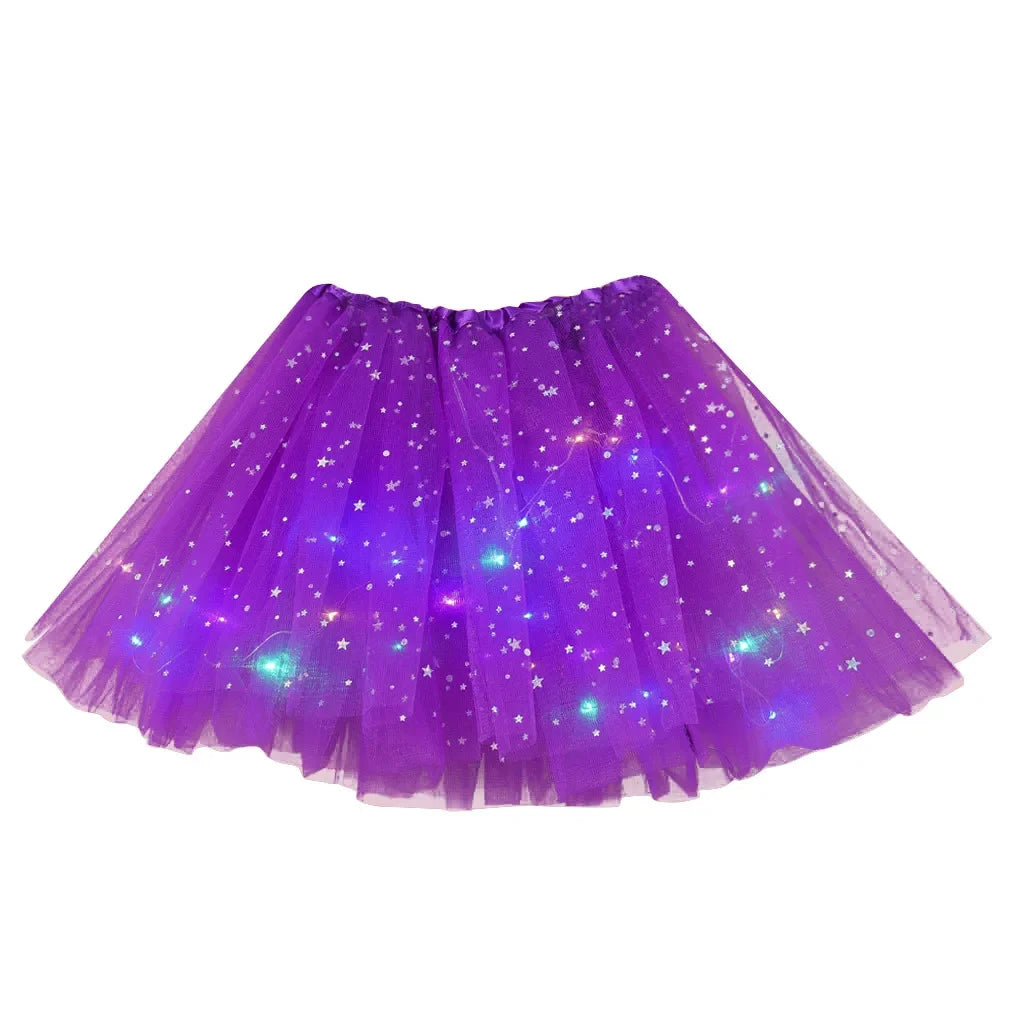 LED Star Tulle Tutu Skirt for Women