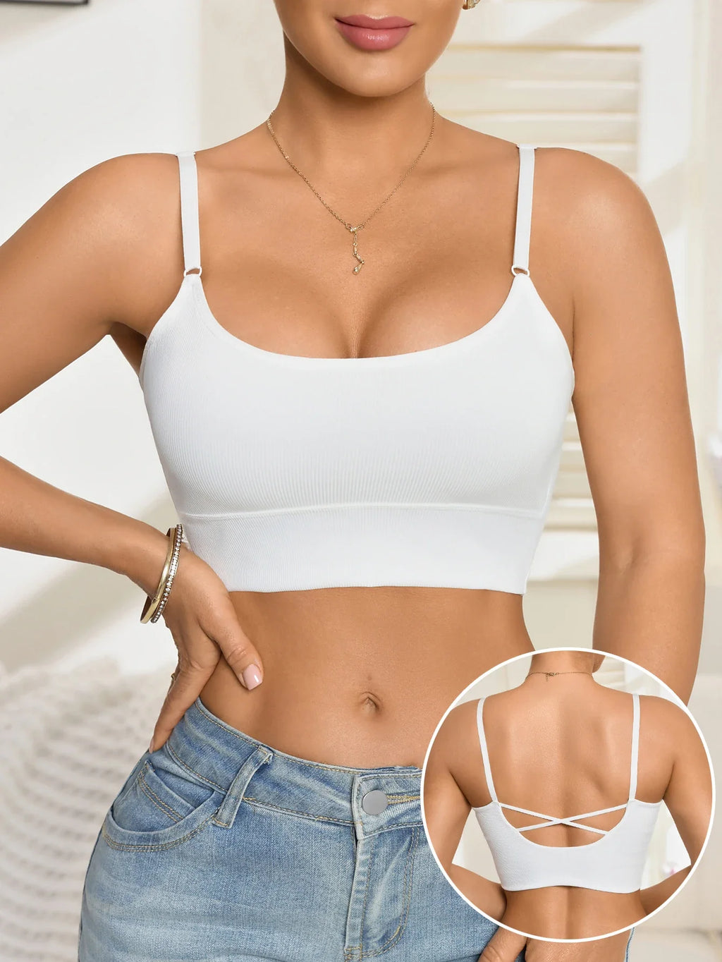 Women’s Padded Cropped Camisole – product view 13