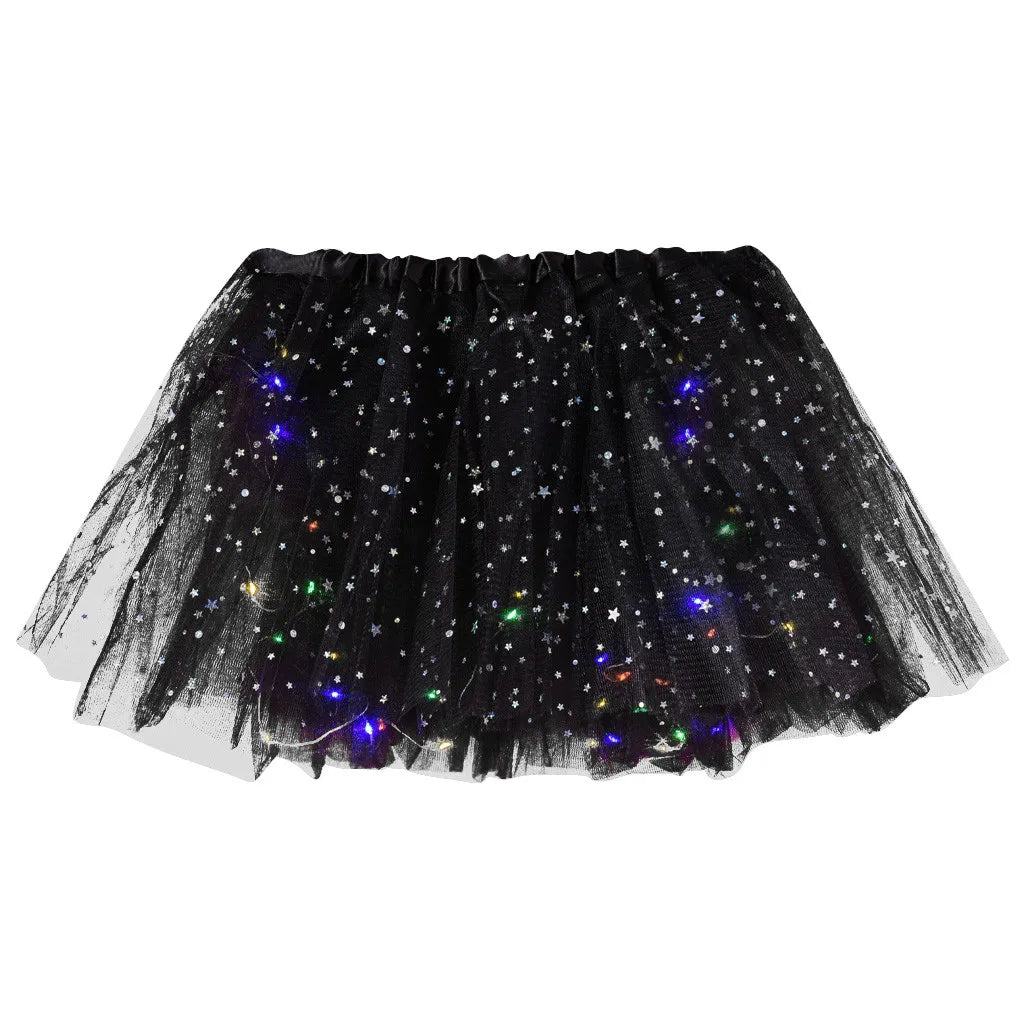 LED Star Tulle Tutu Skirt for Women