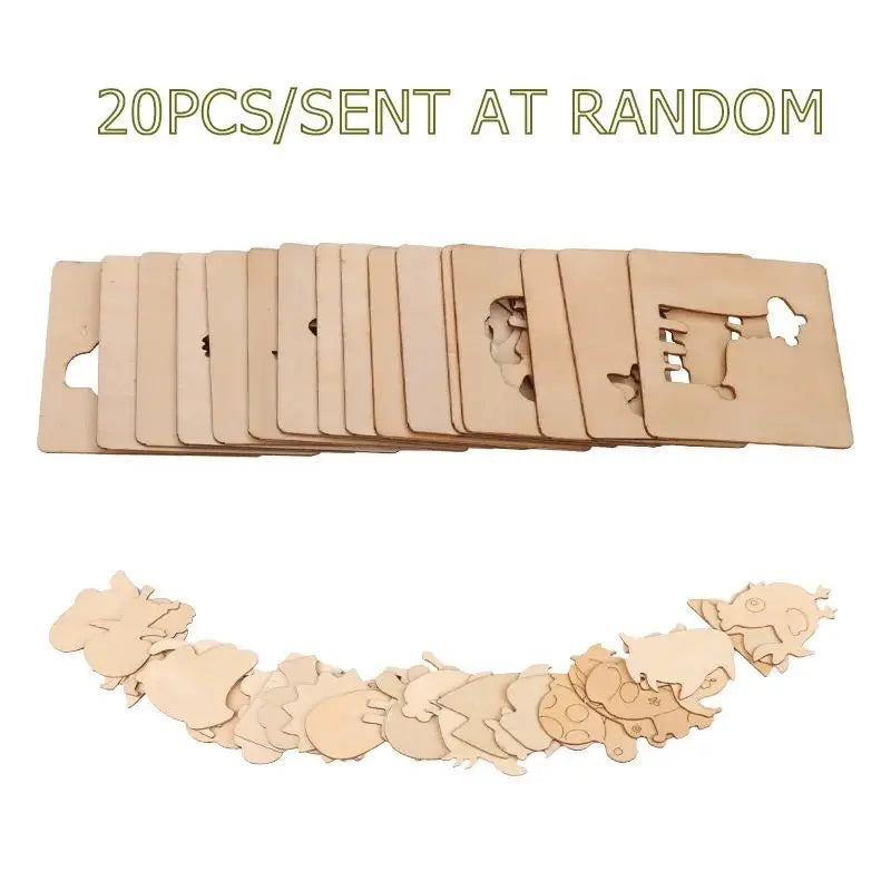 20-Piece Wooden Drawing Stencil Set for Kids