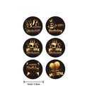 Black & Gold Happy Birthday Stickers – 100–500 Pack