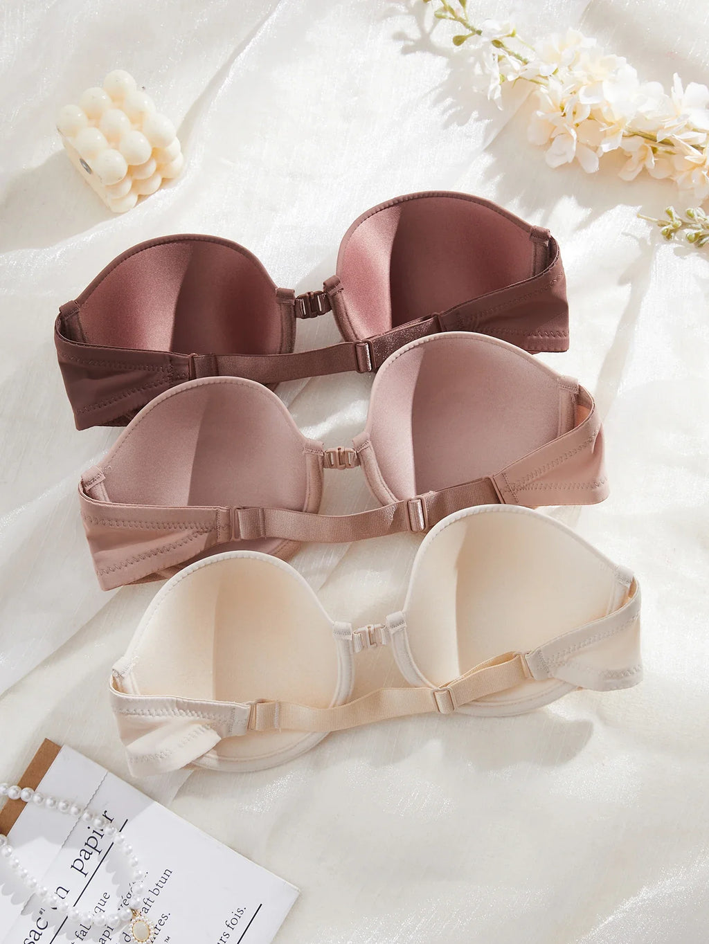 3-Piece Seamless Strapless Bra Set