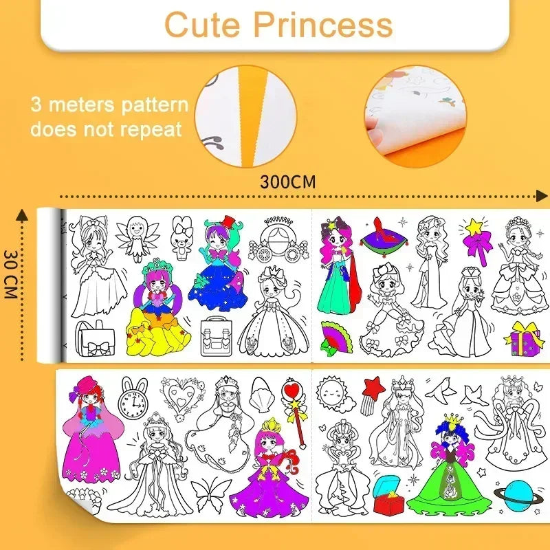 Kids Reusable Drawing Roll – 3 m Coloring Paper