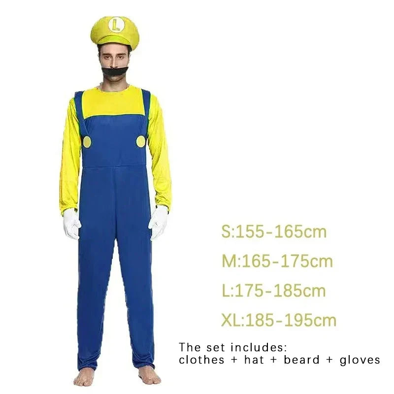 Adult Luigi Cosplay Costume Set