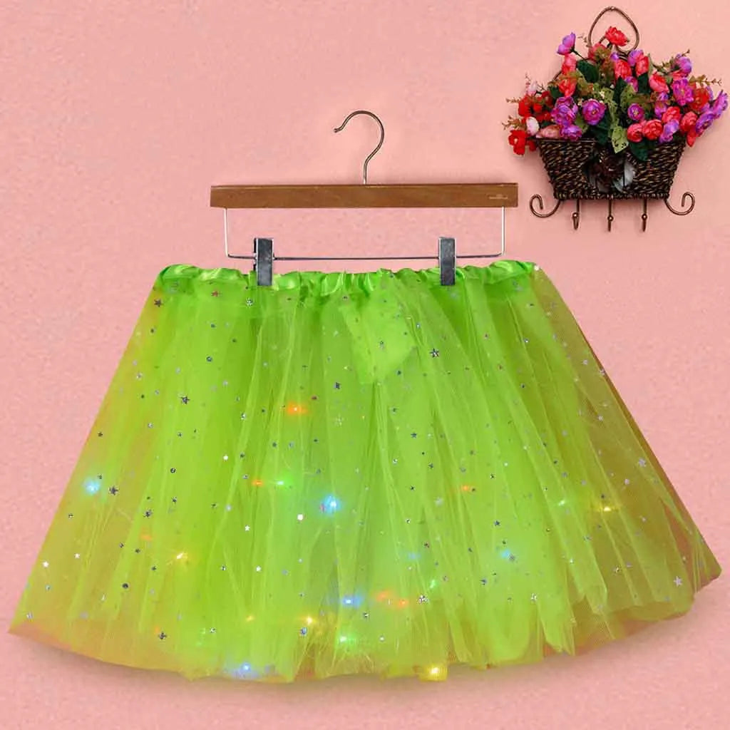 LED Star Tulle Tutu Skirt for Women