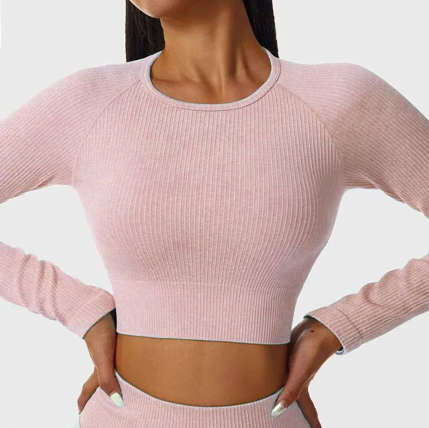 Women’s Long-Sleeve Crop Gym & Yoga Top