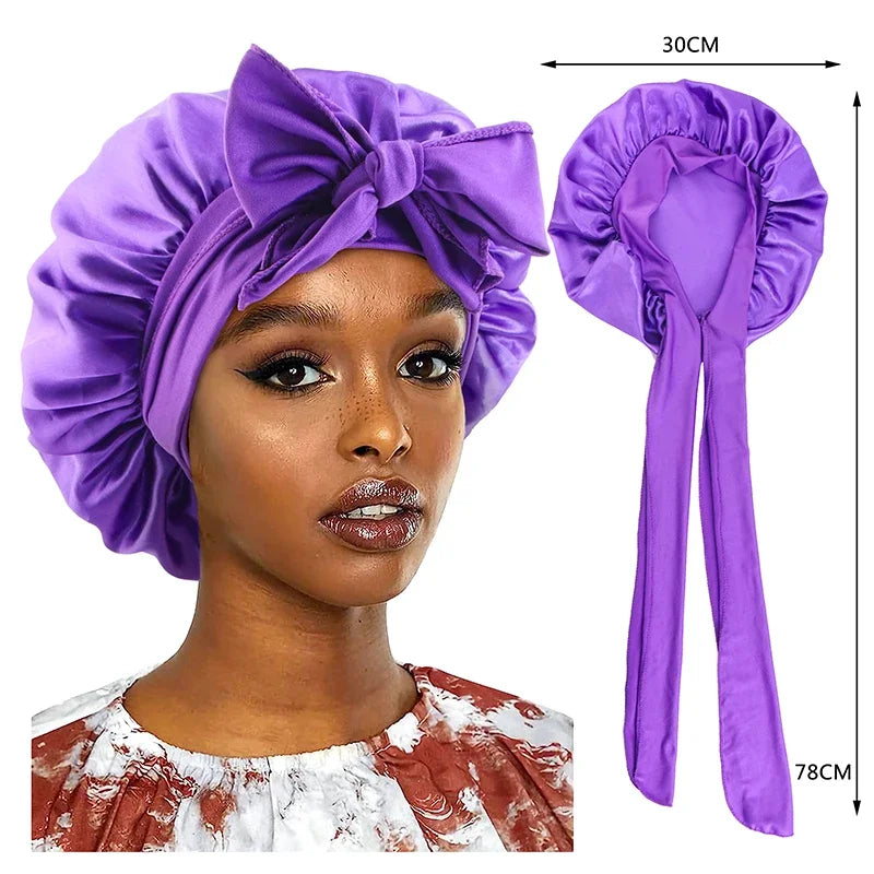 Wide-Band Satin Sleep Bonnet