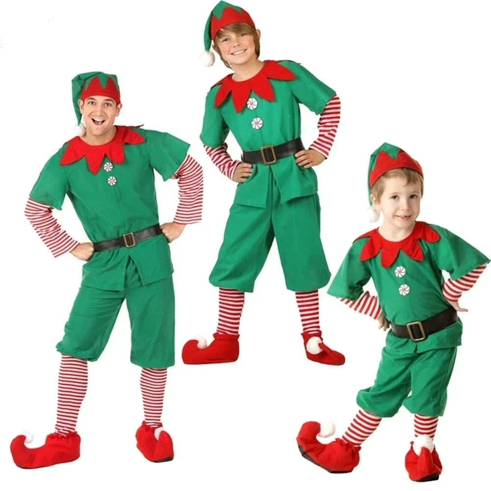 Kids Christmas Elf Costume Set