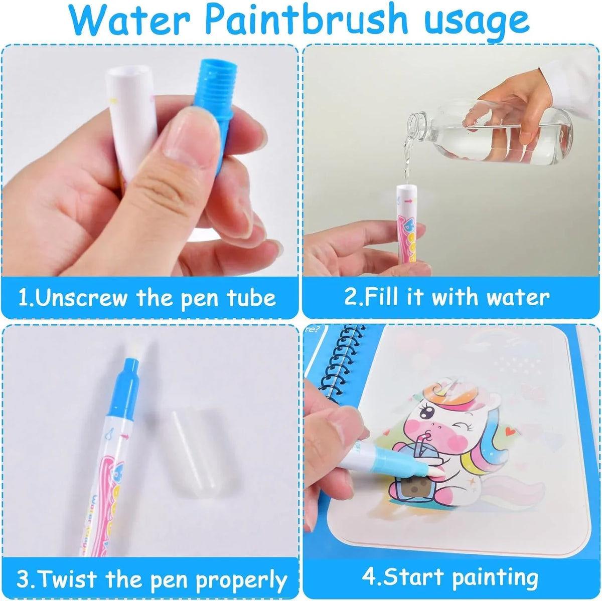 Reusable Watercolor Magic Book for Kids