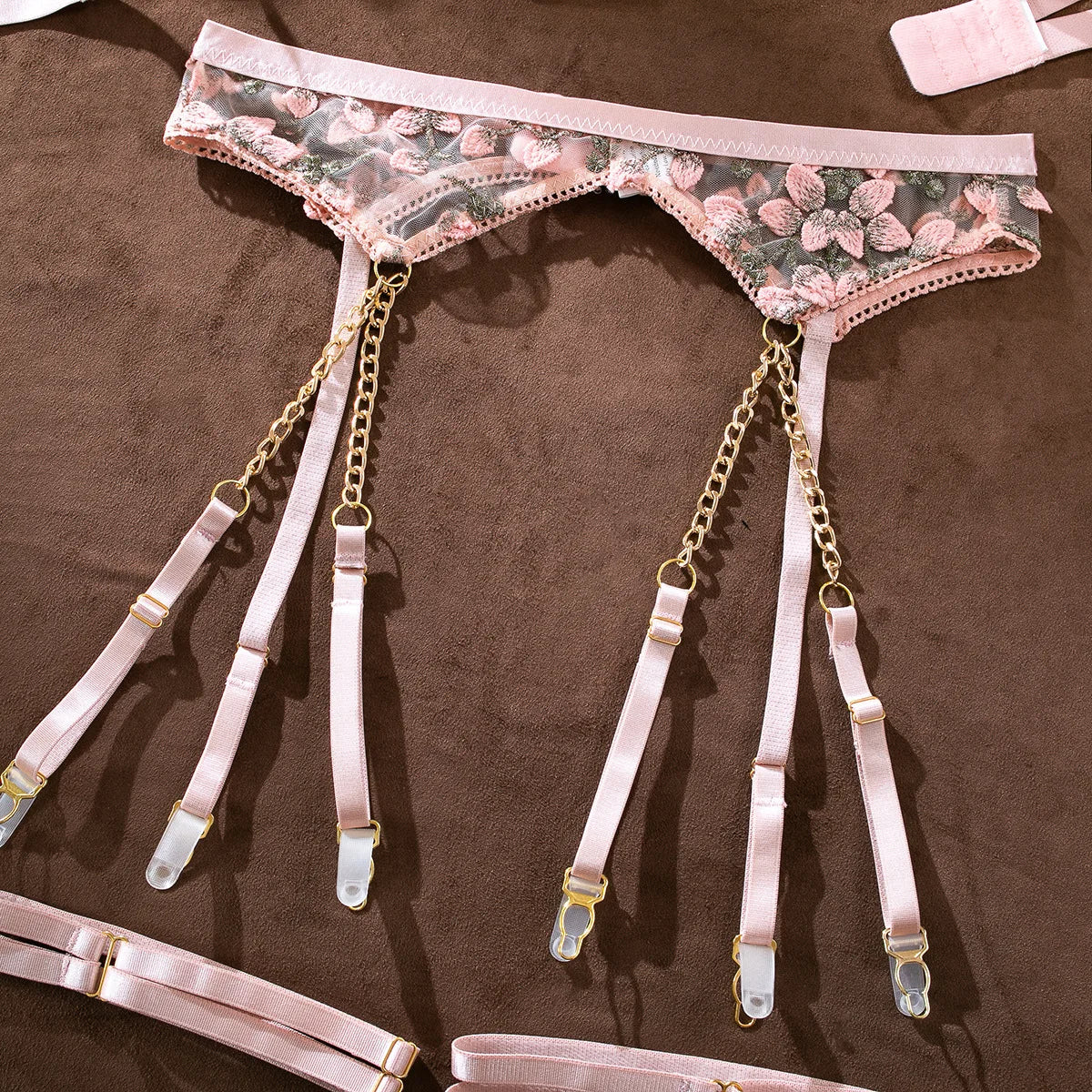 Floral Embroidered 2-Piece Lingerie Set